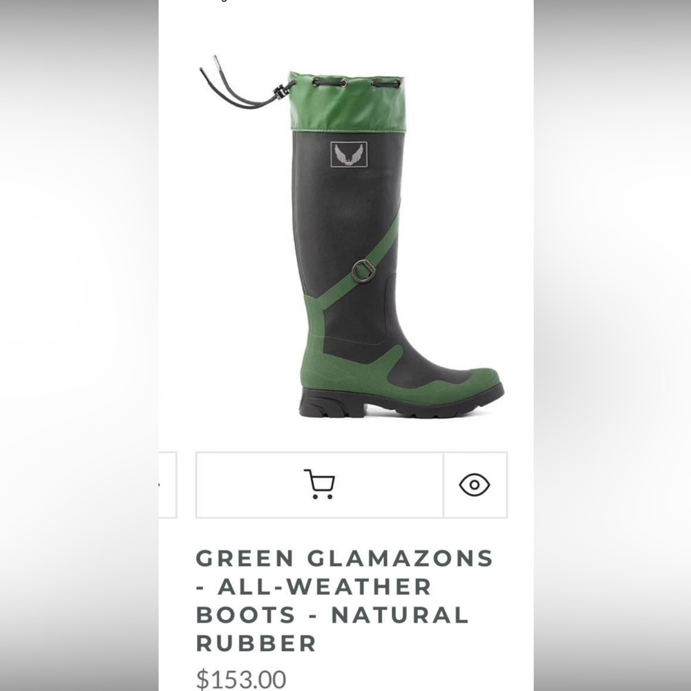 Tribe Green glamazones natural rubber boot, sz 42 (10)